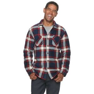 Anchorage Expedition Men’s XXL Sherpa Lined Fleece Shirt Jacket Plaid